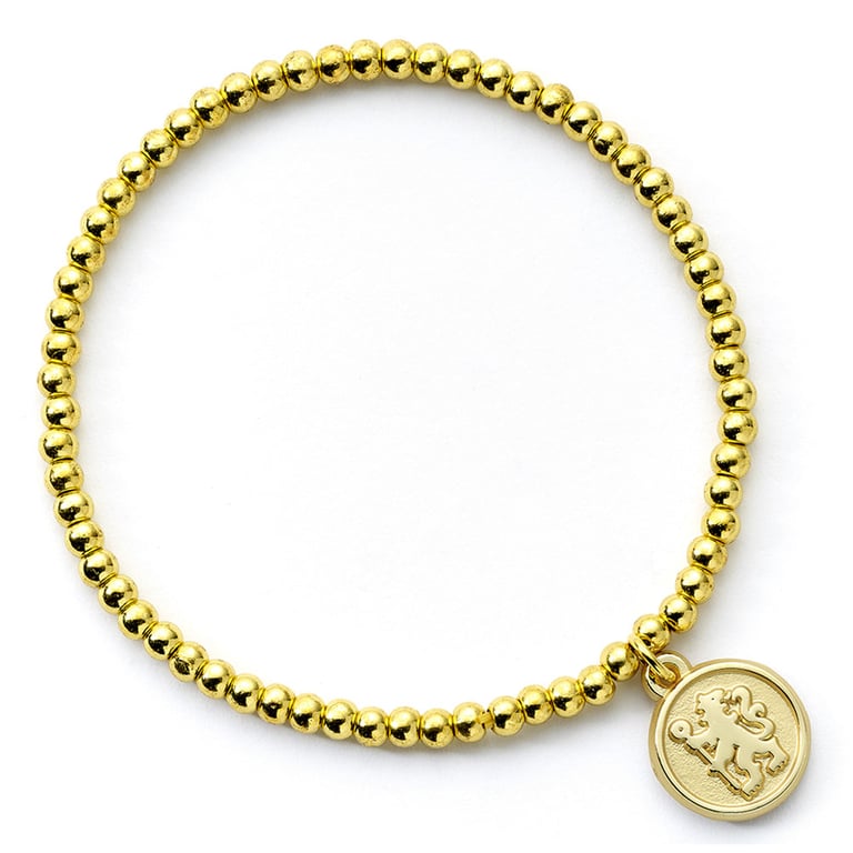 Chelsea FC Gold Finish Hypoallergenic Ball Bead Charm Bracelet
