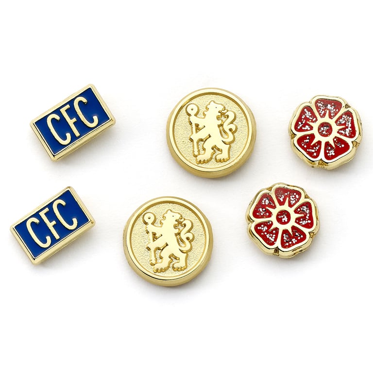 Chelsea FC Hypo-Allergenic Gold Finish Stud Earrings - Authentic Designs