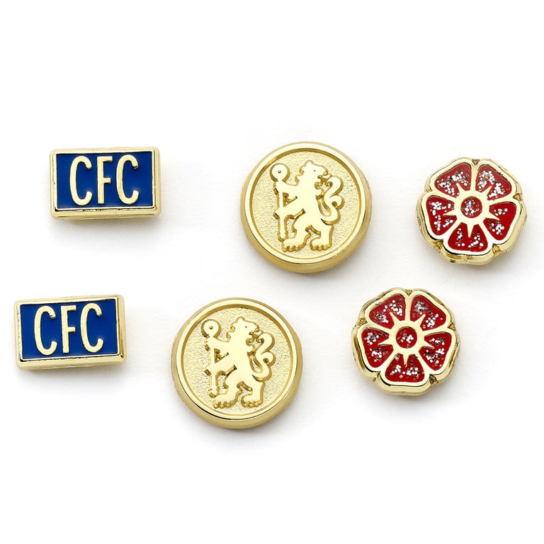 Chelsea FC Hypo-Allergenic Gold Finish Stud Earrings - Authentic Designs
