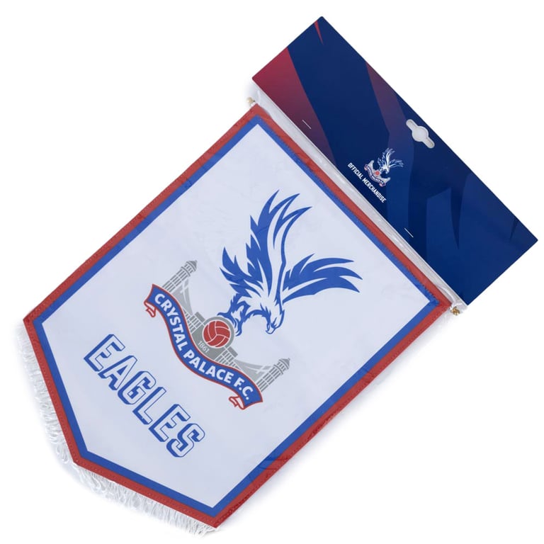 Crystal Palace FC Large Eagles Pennant - Official Crest Design with White Tassels and Hanging String