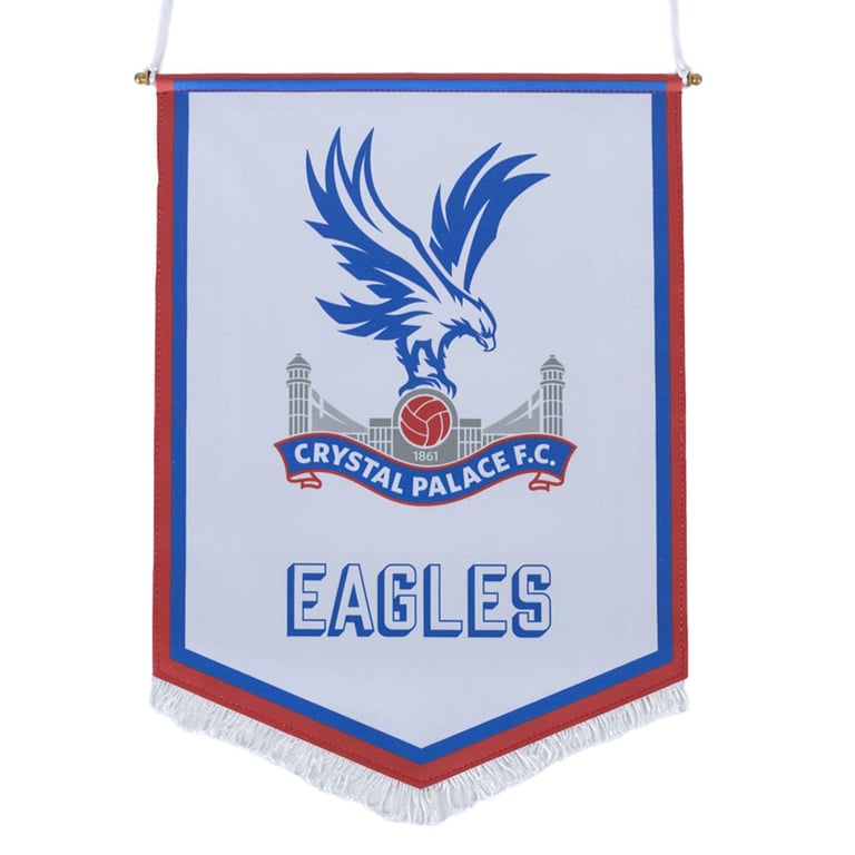 Crystal Palace FC Large Eagles Pennant - Official Crest Design with White Tassels and Hanging String