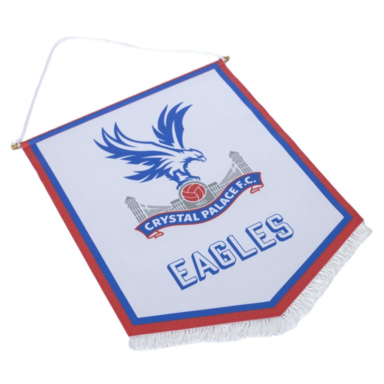 Crystal Palace FC Large Eagles Pennant - Official Crest Design with White Tassels and Hanging String
