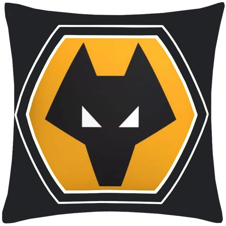 Wolverhampton Wanderers FC Full Colour Crest Cushion - Black Home Decor