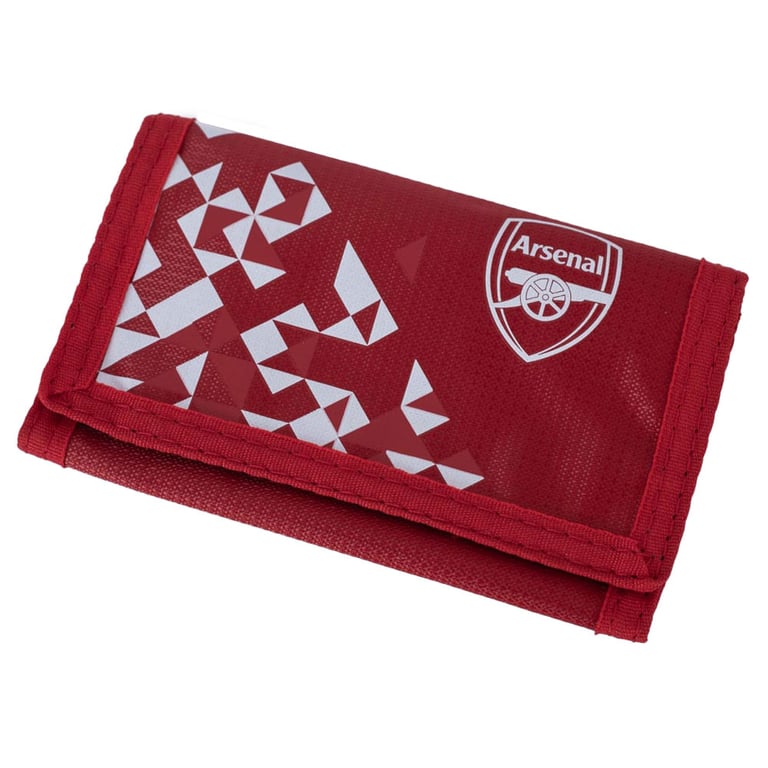 Arsenal FC Particle Wallet - White Crest Design with 5 Compartments and Zipped Pocket