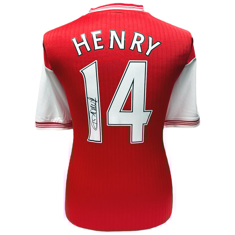Arsenal FC Thierry Henry Centenary Signed 1985 Retro Replica Shirt