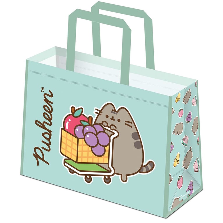 Pusheen Eco Friendly Reusable Shopping Bag - Mint Green Polypropylene Tote