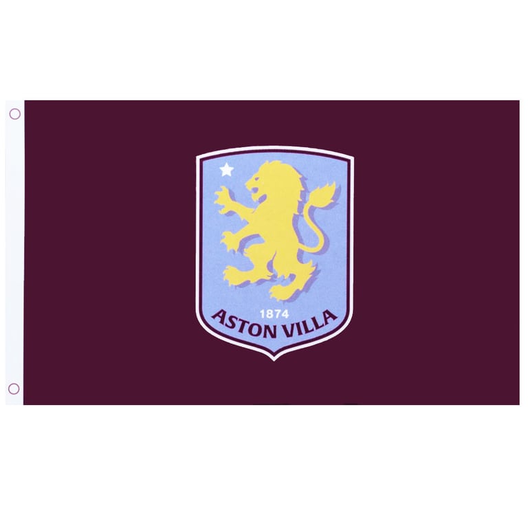 Aston Villa FC Core Crest 100 Polyester Claret Flag - Perfect Wall Hanging Decoration