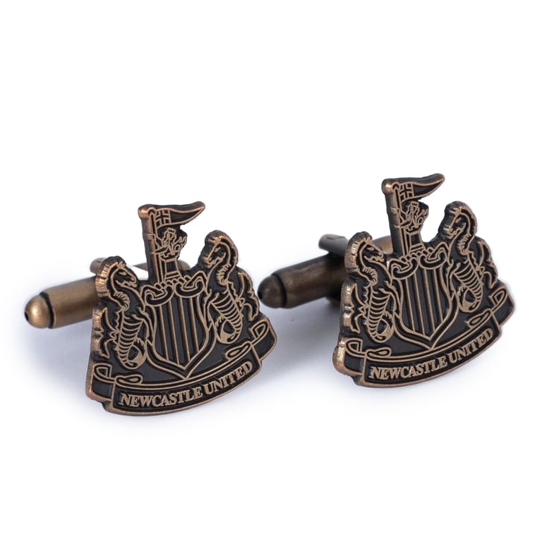 Newcastle United FC Antique Gold Cufflinks - Detailed Crest Design & Luxury Finish