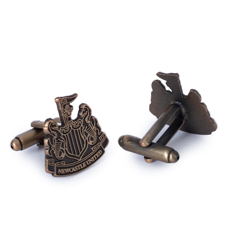 Newcastle United FC Antique Gold Cufflinks - Detailed Crest Design & Luxury Finish