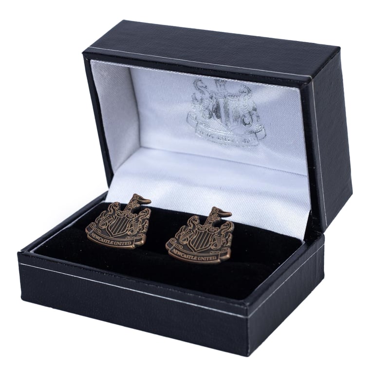 Newcastle United FC Antique Gold Cufflinks - Detailed Crest Design & Luxury Finish