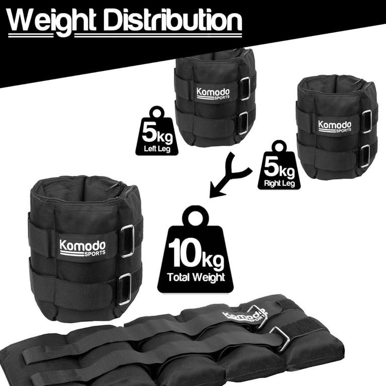 Adjustable Ankle Weights - Increase Workout Intensity Up to 10kg