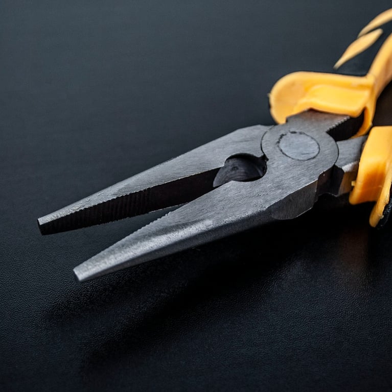 3 Piece Soft Grip Pliers Set - Hardened Steel with Rubber Slip Grips for Long Nose, Side Cutter & Combination Pliers
