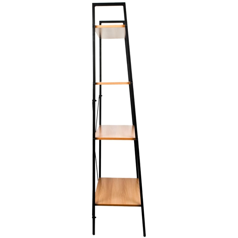 Light Oak 4 Tier Ladder Shelves - Minimalist Storage and Display Unit