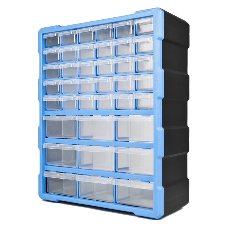 DIY Storage Organiser Unit with 39 Adjustable Drawers - Tool & Craft Storage Cabinet