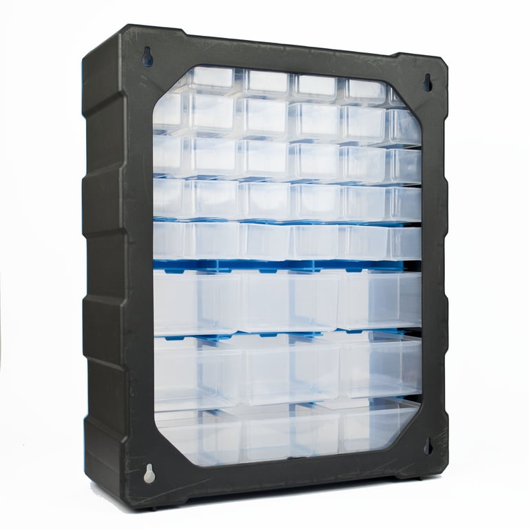 DIY Storage Organiser Unit with 39 Adjustable Drawers - Tool & Craft Storage Cabinet