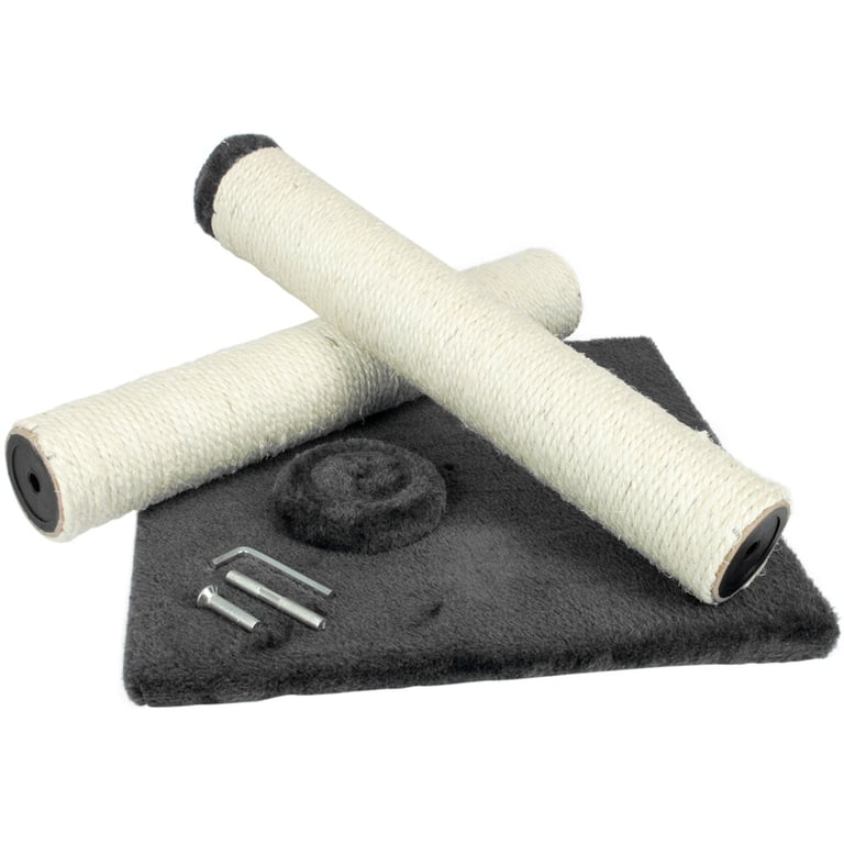 Durable 80cm Grey Cat Scratch Post for Indoor Entertainment and Toy Play Tower
