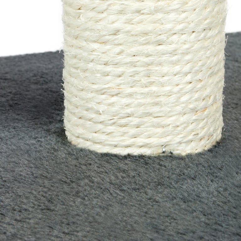 Durable 80cm Grey Cat Scratch Post for Indoor Entertainment and Toy Play Tower