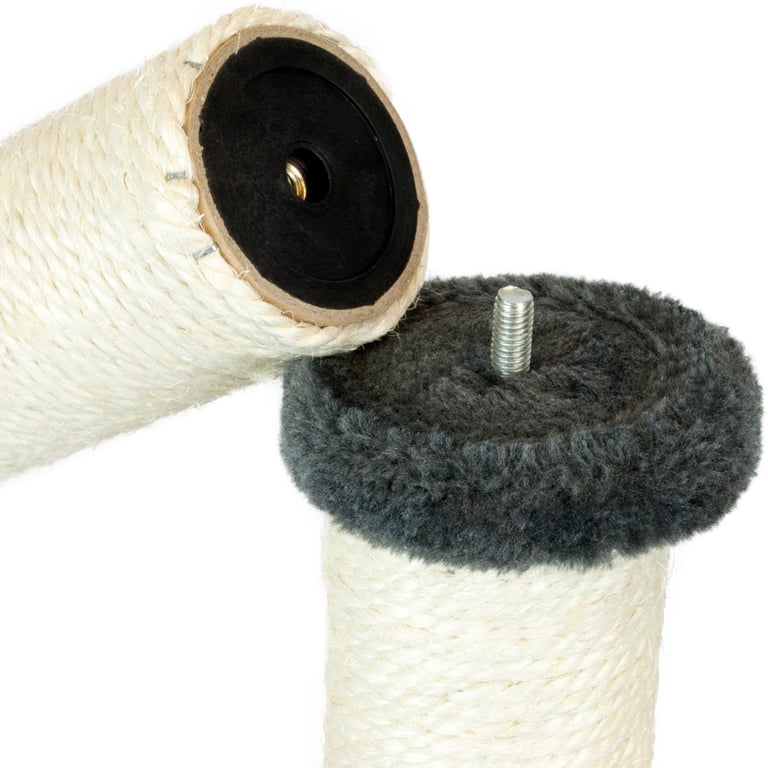 Durable 80cm Grey Cat Scratch Post for Indoor Entertainment and Toy Play Tower