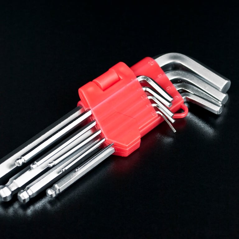 High-Quality 9 Piece Extra Long Allen Key Set - Multi-Size, Chrome Vanadium Steel