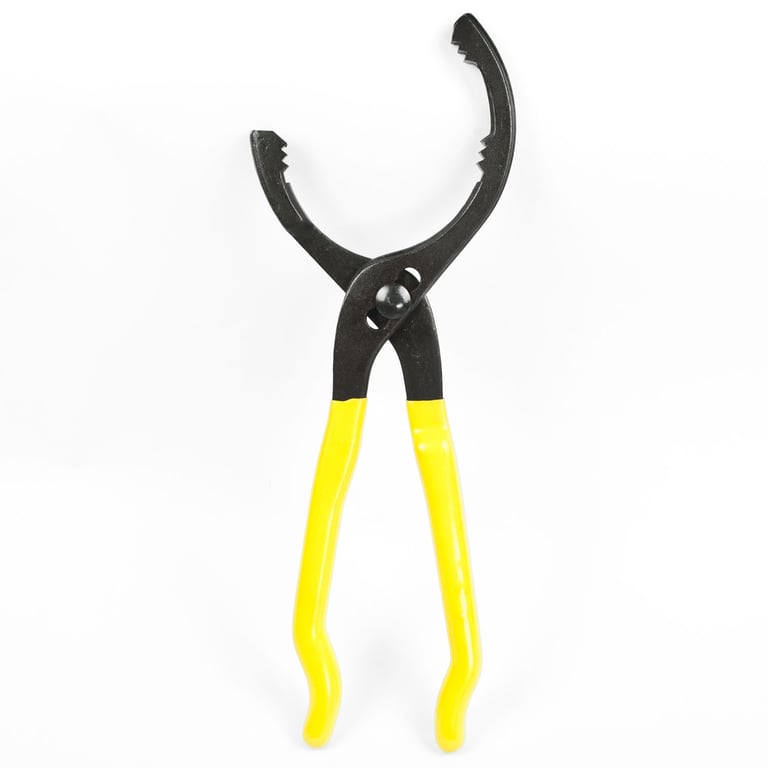 Adjustable 12 Oil Filter Wrench - Drop Forged Steel, Long Padded Handle