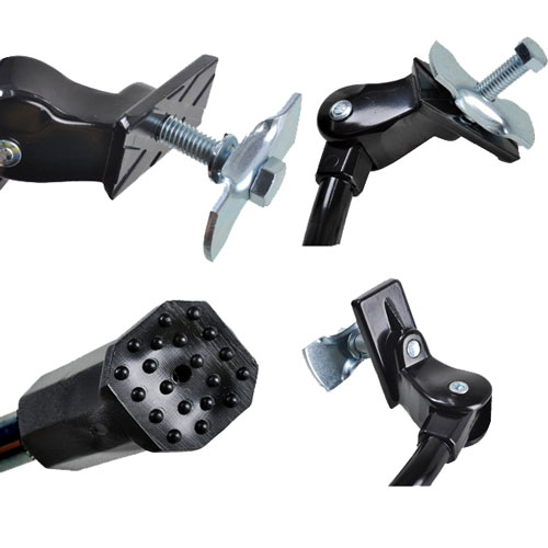 Komodo Adjustable Bicycle Kick Stand - Silver, Easy Install, Rubber Non-Slip Foot, Suitable for 16-27 Wheels