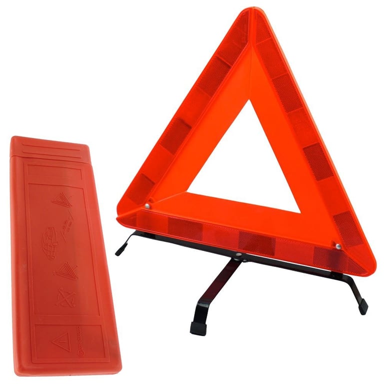 Compact Reflective Car Warning Safety Triangle - Emergency Roadside Assistance