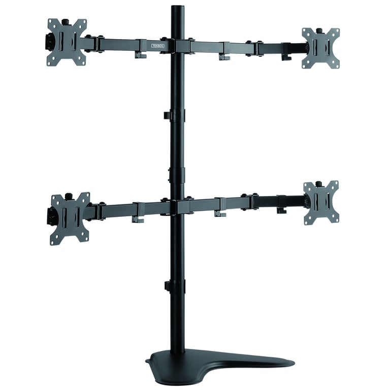 Quad Monitor Mount - VESA Compatible Swivel and Tilt 4K Display Stand for Multi-Screen Workspace Setup