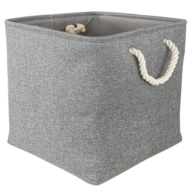 Grey Linen Fabric Storage Cubes - Space Saving Bedroom Solutions
