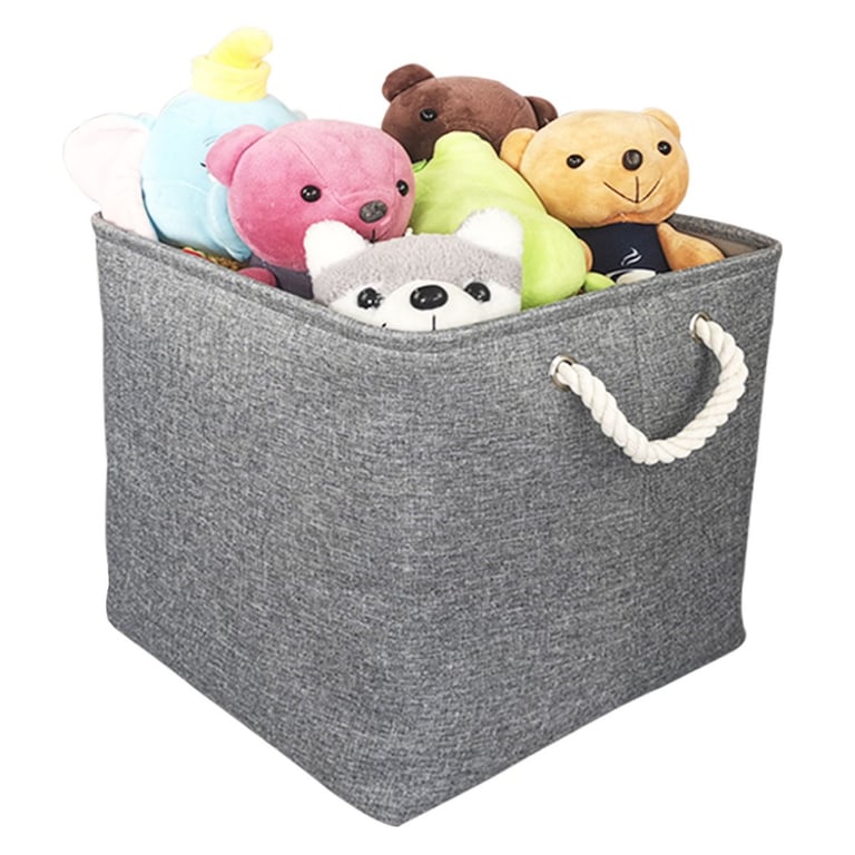 Grey Linen Fabric Storage Cubes - Space Saving Bedroom Solutions