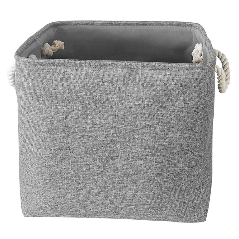 Grey Linen Fabric Storage Cubes - Space Saving Bedroom Solutions