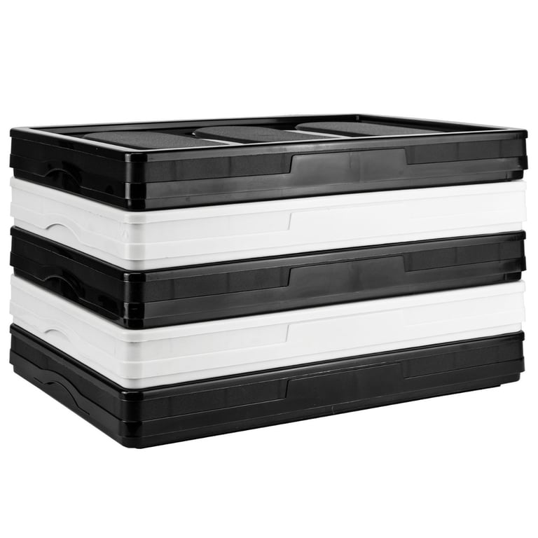 White Folding Storage Box - Heavy Duty Collapsible Stackable Moving House Boxes