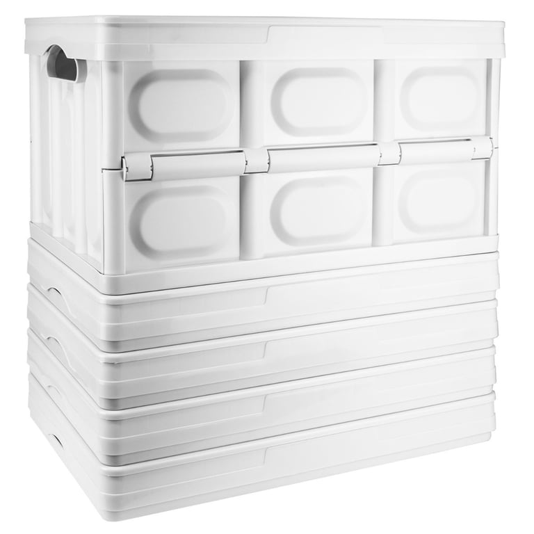 Large White Foldable Storage Box - Heavy Duty and Stackable