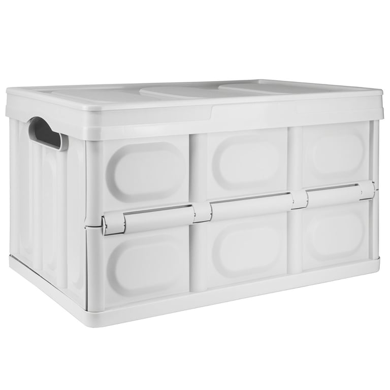 Large White Foldable Storage Box - Heavy Duty and Stackable