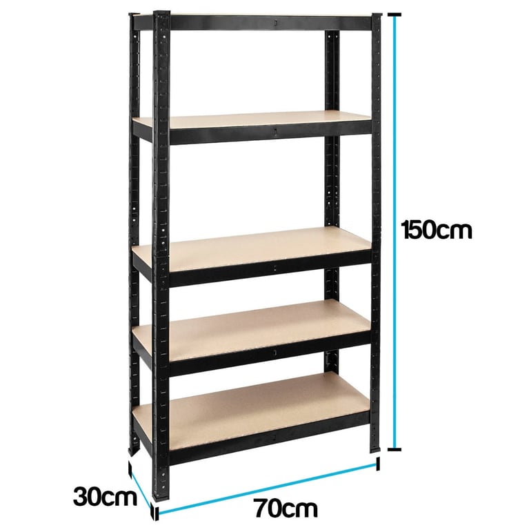 Boltless Garage Shelving Rack - Heavy Duty Steel & MDF Shelves with Click Lock Assembly and Multi Configuration Options