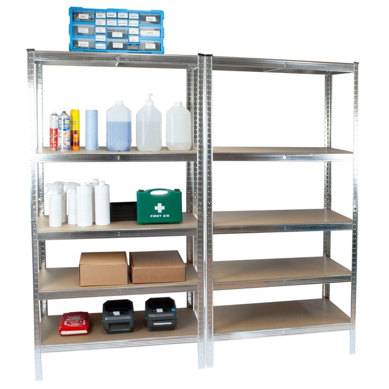 Silver Boltless Garage Shelving Unit - Heavy Duty 5-Tier Organizer Rack