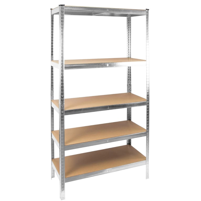 Silver Boltless Garage Shelving Unit - Heavy Duty 5 Tier Rack