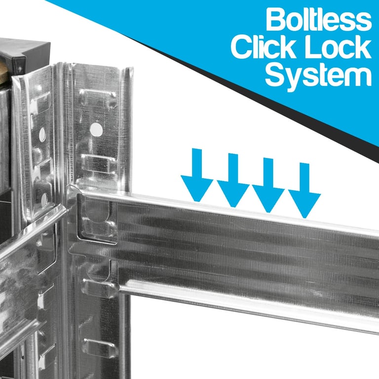 Silver Boltless Garage Shelving Unit - Heavy Duty 5 Tier Rack