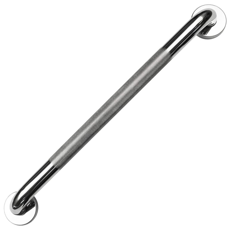 Stainless Steel Grab Bar with Knurled Grip - 45cm Bathroom Support Rail