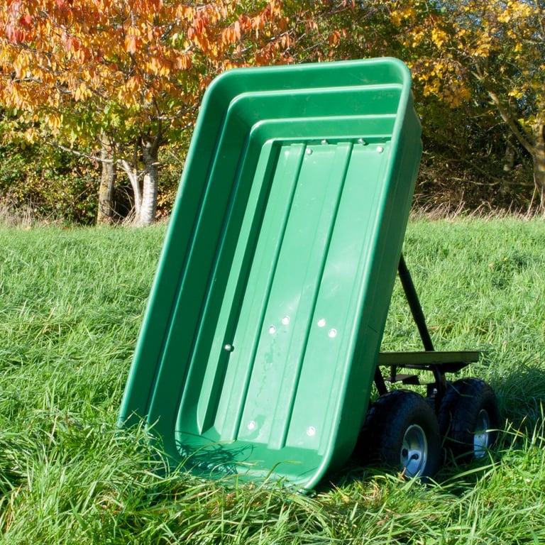 Heavy Duty Garden Dump Trolley - Off-Road Wheels and Steel Chassis