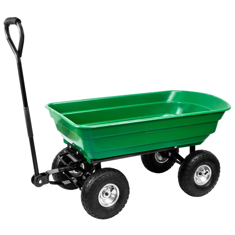 Heavy Duty Garden Dump Trolley - Off-Road Wheels and Steel Chassis