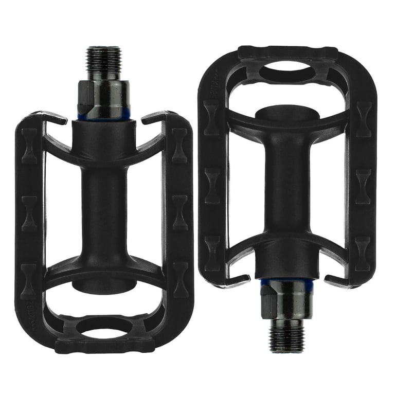 Durable Kids Bike Pedals - Black with Reflective Strips and Tough ABS Plastic Construction