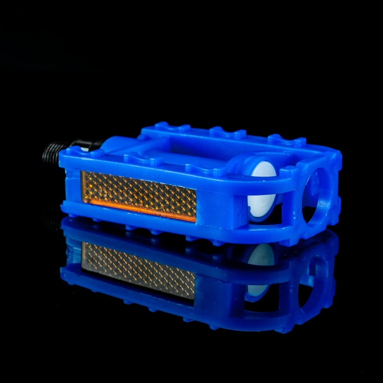 Durable Blue Kids Bike Pedals - Reflective ABS Plastic