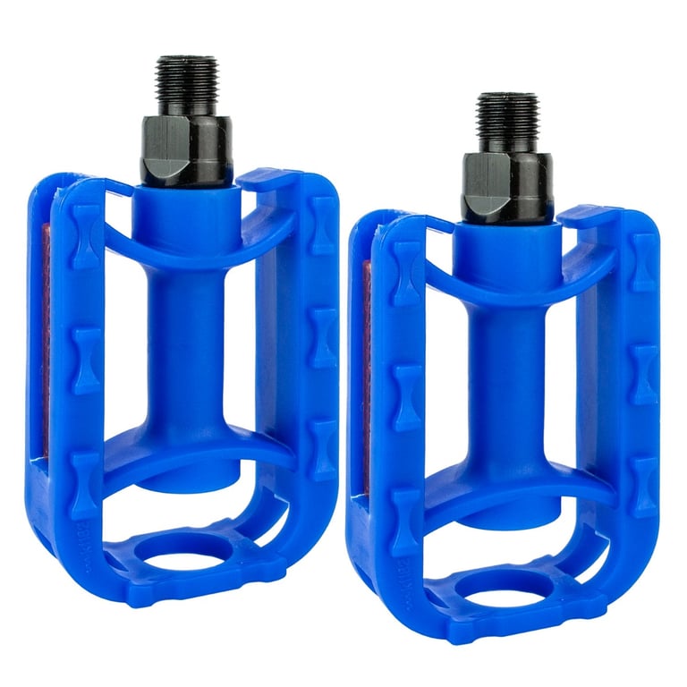 Durable Blue Kids Bike Pedals - Reflective ABS Plastic