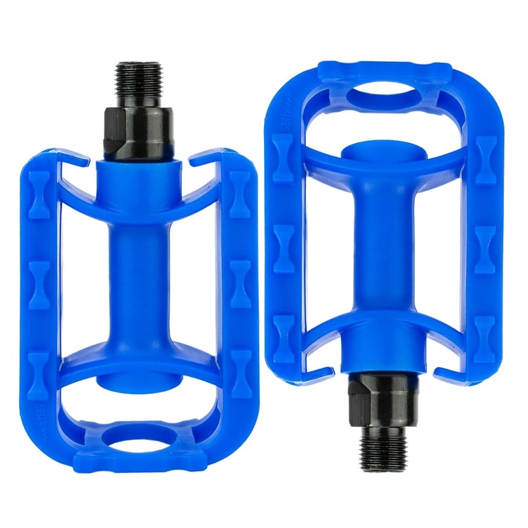 Durable Blue Kids Bike Pedals - Reflective ABS Plastic