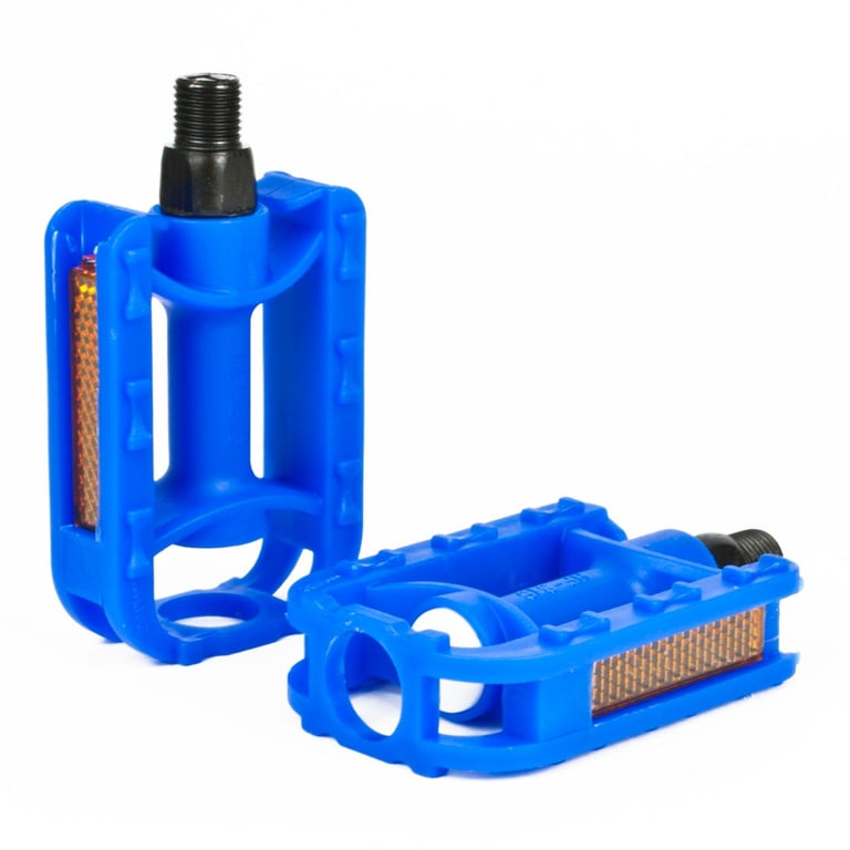 Durable Blue Kids Bike Pedals - Reflective ABS Plastic