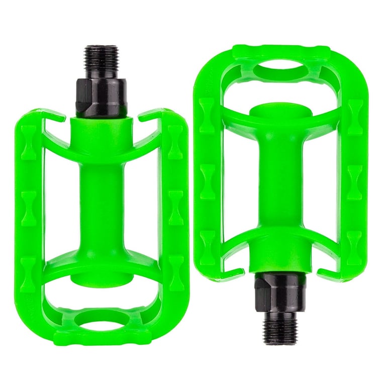 Kids Durable Green Bicycle Pedals - Reflective & Tough ABS Plastic