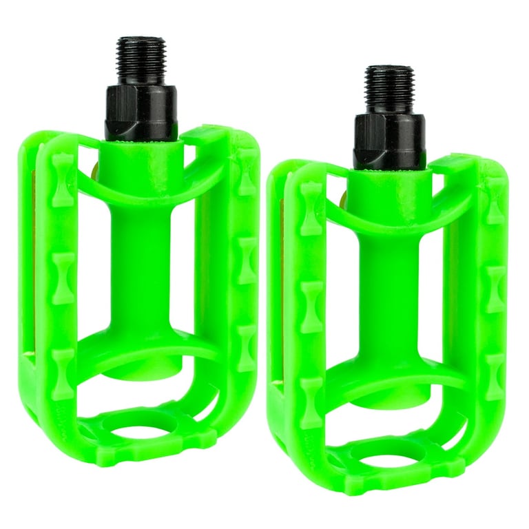 Kids Durable Green Bicycle Pedals - Reflective & Tough ABS Plastic