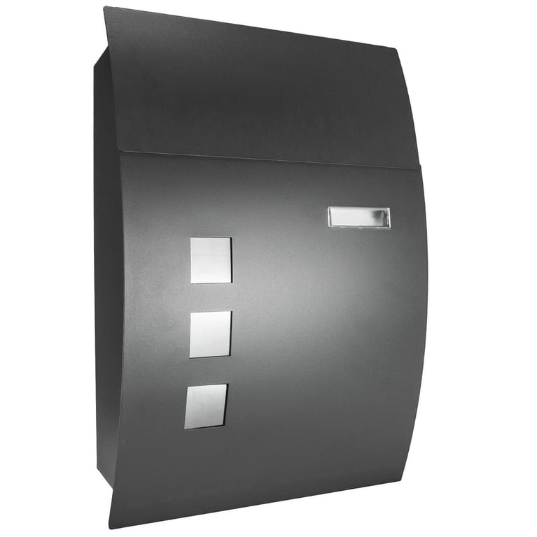 Large Wall Mounted Mailbox - Secure Key Lock & Viewing Windows