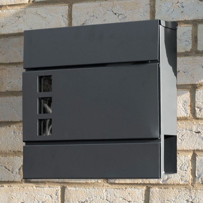 Large Wall Mounted Mailbox - Secure and Spacious Square Design