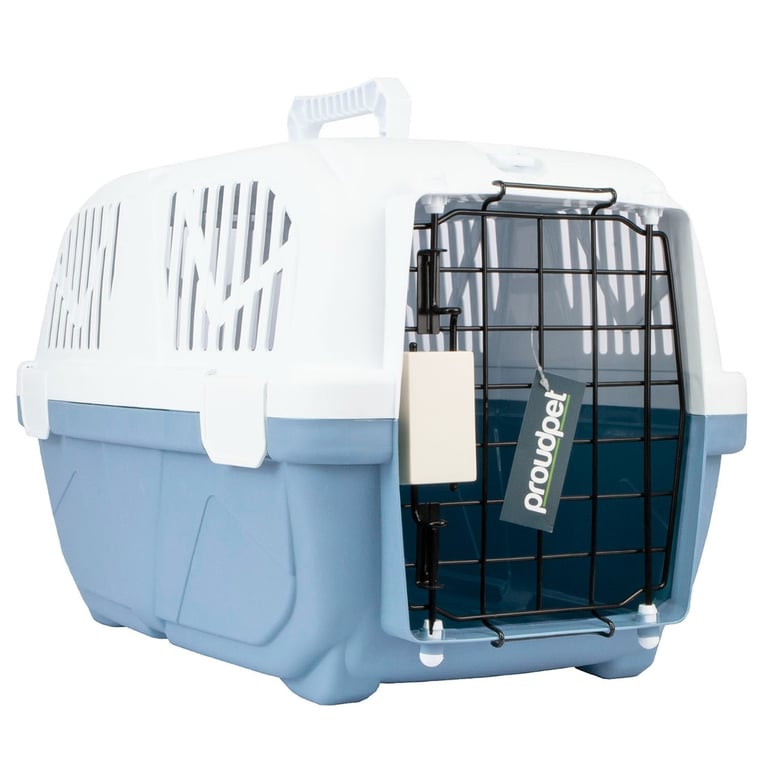 Hard Blue Small Vented Pet Carrier - Durable and Easy to Clean
